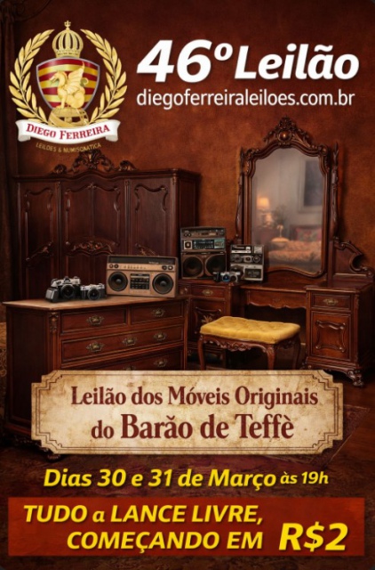 46º Leiläo residencial, Incluindo móveis Originais do Barão de Teffé.
