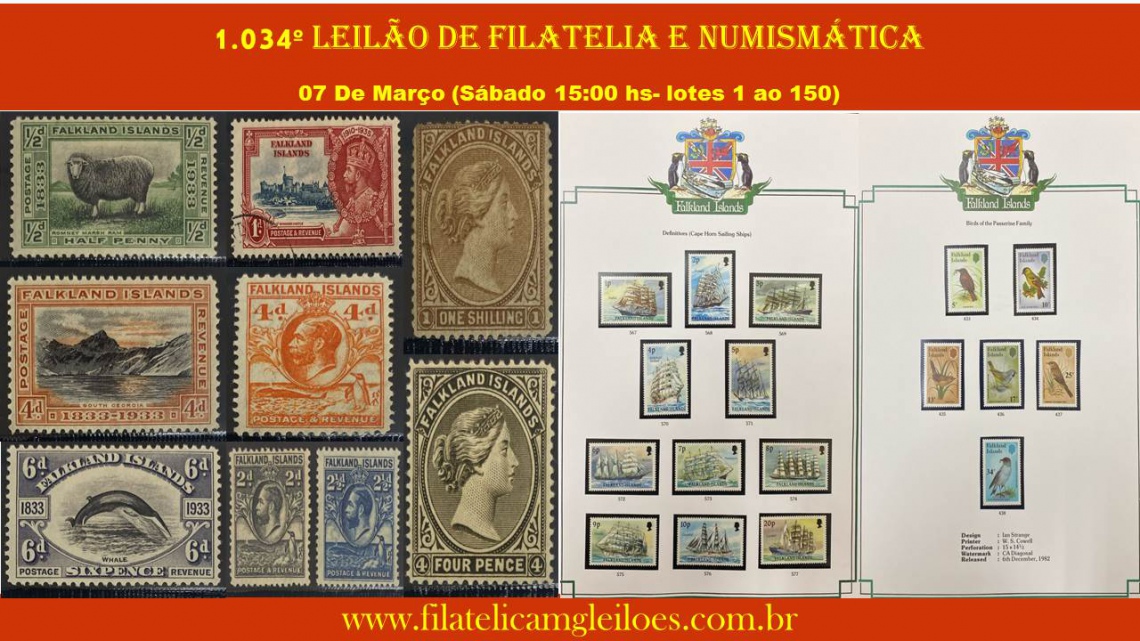 1.034º Leilão de Filatelia e Numismática