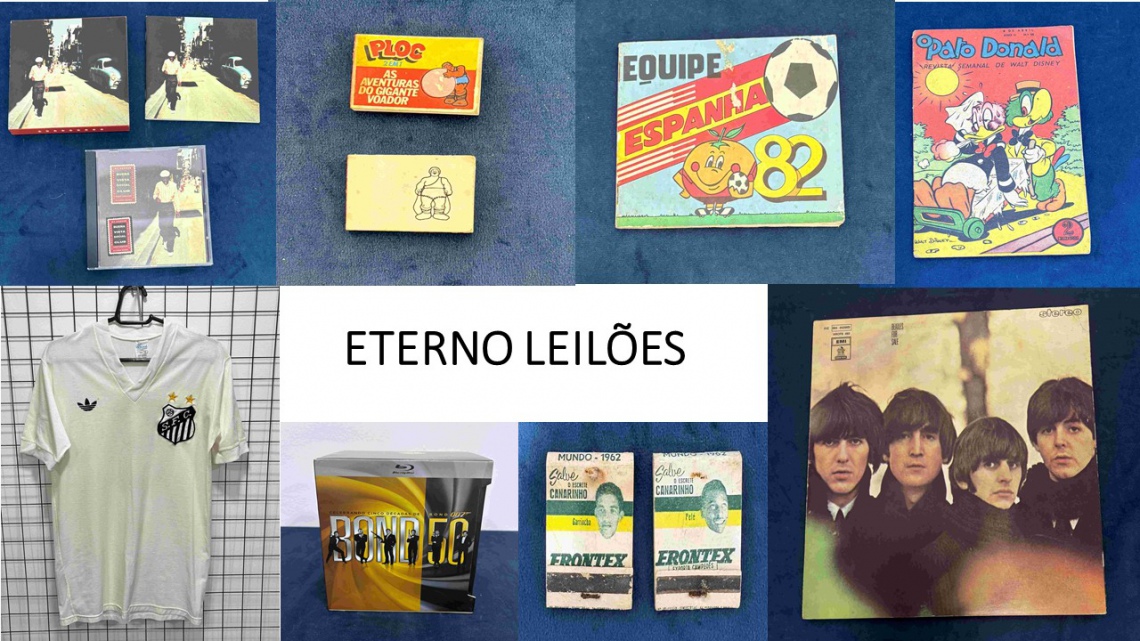 GRANDE LEILÃO DE GIBIS, DISCOS DE VINIL, CDS, DVDS, CAMISAS E ITENS DE FUTEBOL E COLECIONISMO