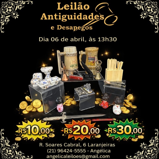 LEILÃO ANTIGUDADES E DESAPEGOS - LEILÃO DE OPORTUNIDADES - R$10, R$20 e R$ 30!!