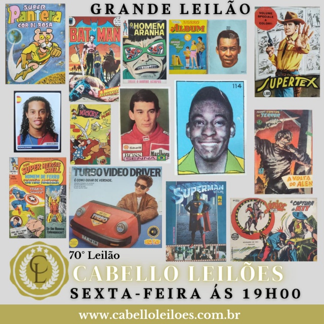 70º Grande Leilão de Brinquedos, Gibis, Antiguidades, Discos, Livros, Coleções e Curiosidades