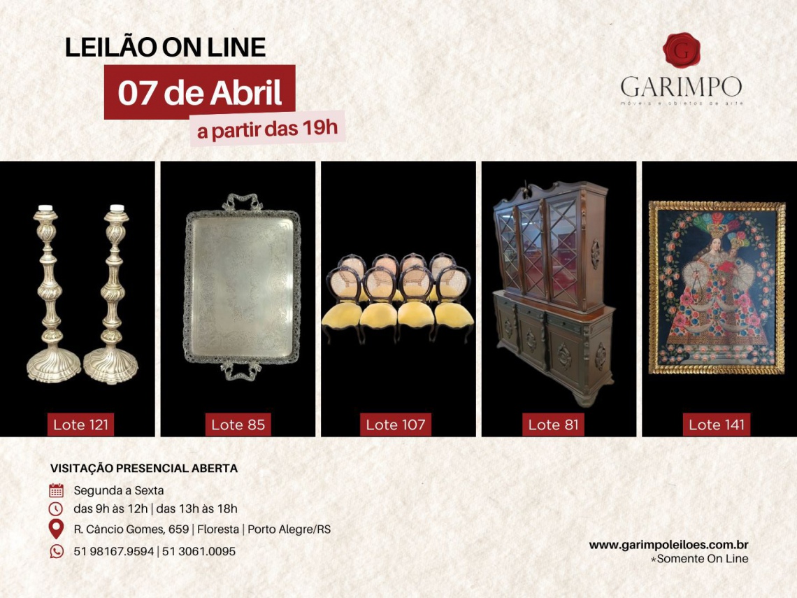 LEILÃO DE ARTE E ANTIGUIDADES - 7 de abril de 2026 - Porto Alegre