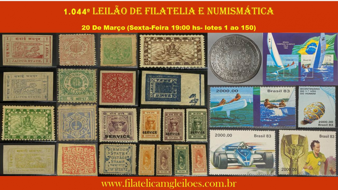 1.044º Leilão de Filatelia e Numismática