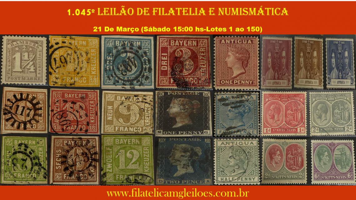 1.045 - Leilão de Filatelia e Numismática
