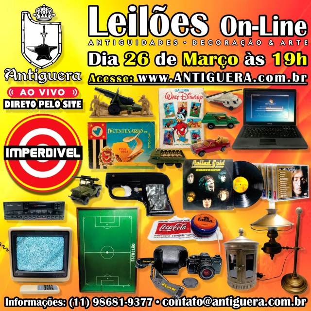 LEILÃO ANTIGUIDADES, COLECIONISMO, DESIGN, DECORAÇÃO & ARTE | 26 de Março de 2026 as 19h00