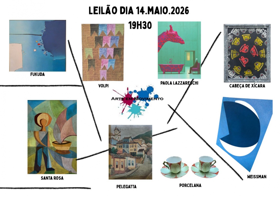 GRANDE LEILÃO: TELAS, GRAVURAS, CRISTAIS, PORCELANAS E MUITO MAIS