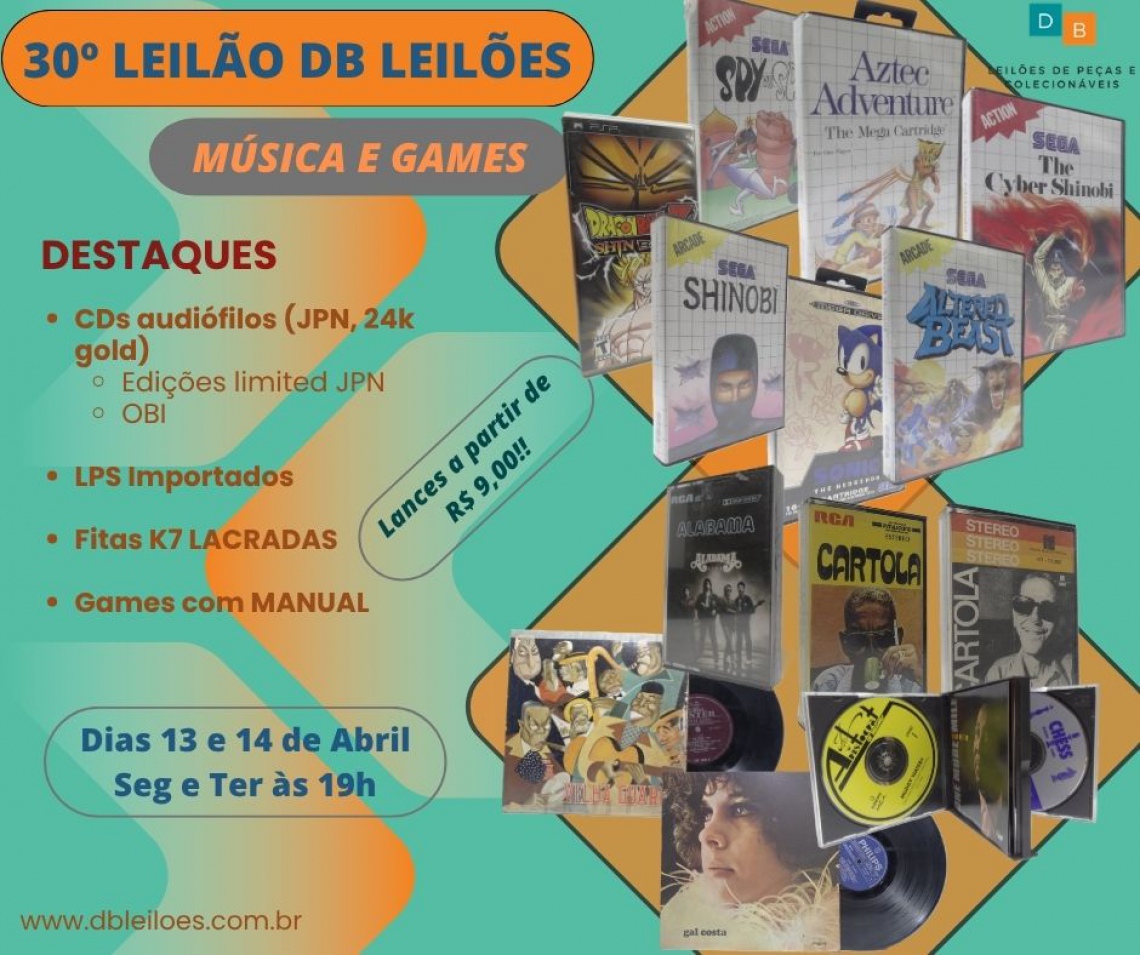 30º Leilão de Discos, Música e Games DB Leilões
