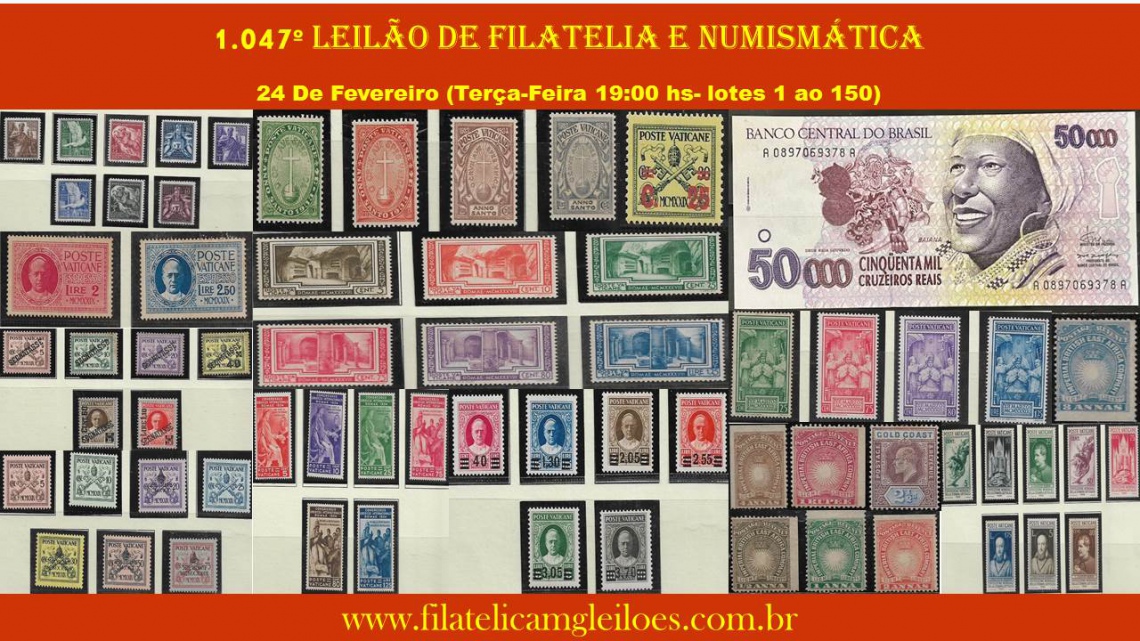 1.047º Leilão de Filatelia e Numismática