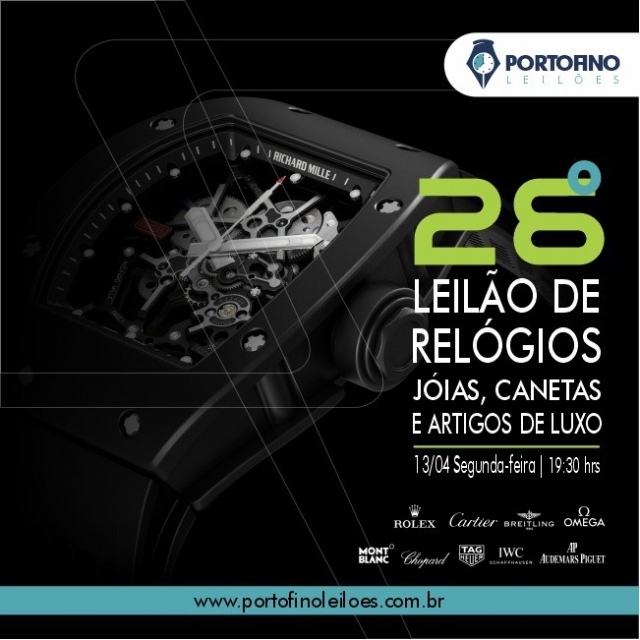 26º LEILÃO DE RELÓGIOS, JOIAS E ARTIGOS DE LUXO