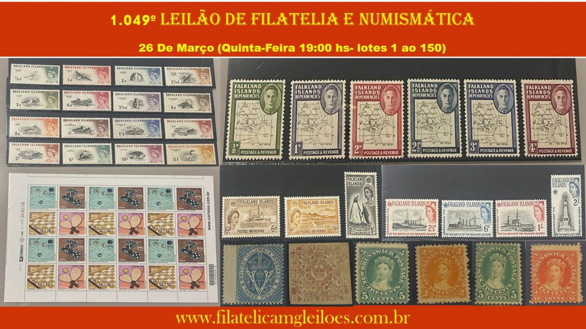 1.049º Leilão de Filatelia e Numismática
