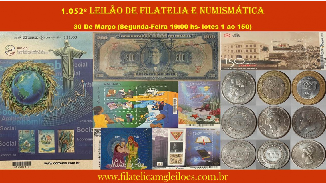 1.052º Leilão de Filatelia e Numismática