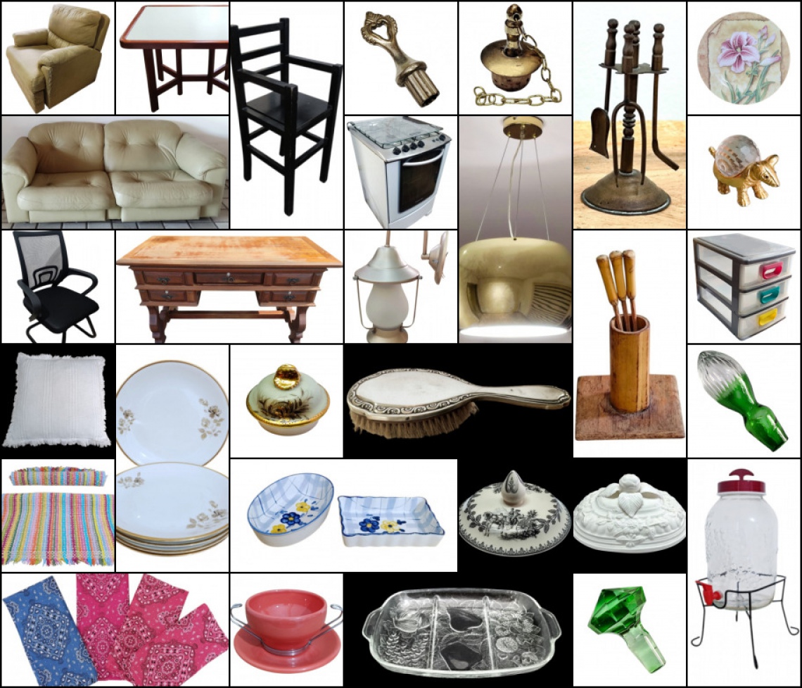 LEILÃO DE CANCELADOS E NÃO VENDIDOS COM DESCONTO (MÓVEIS, CRISTAL, PORCELANA, DECORATIVOS E ROUPAS).