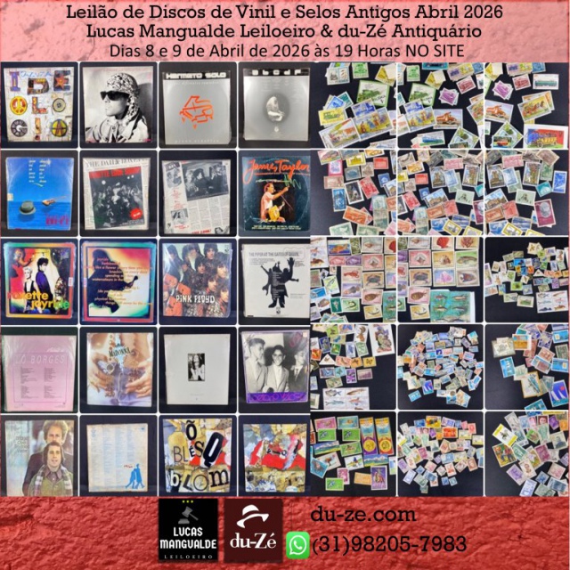 Leilão de Discos de Vinil e Selos Antigos Abril 2026