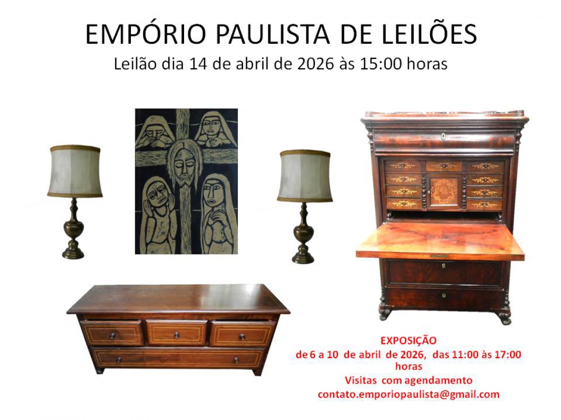 LEILÃO DE ARTE E ANTIGUIDADES - COMISSÃO DE 10% E PAGAMENTO EM 3  VEZES NO CARTÃO DE C