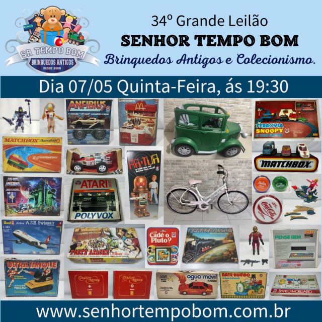 34º GRANDE LEILÃO DE BRINQUEDOS E COLECIONÁVEIS.