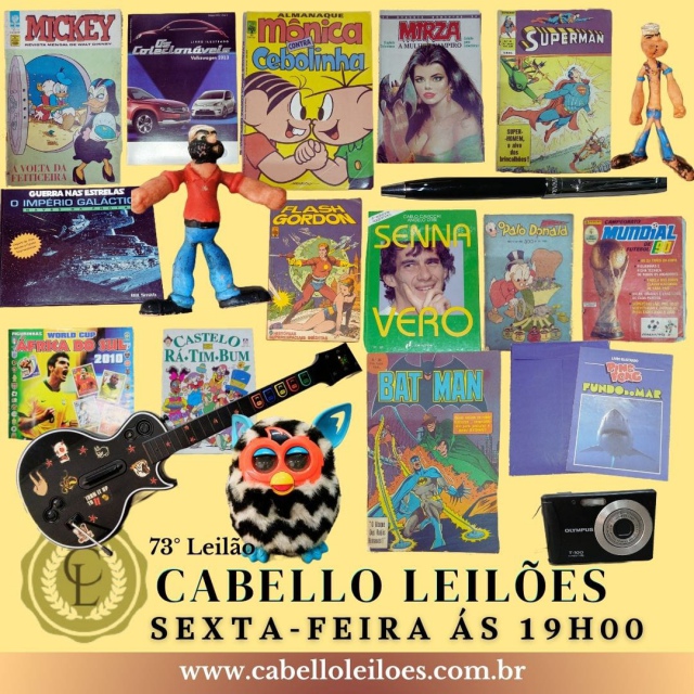 73º Leilão de Brinquedos, Gibis, Antiguidades, Discos, Numismática, Livros, Coleções e Curiosidades