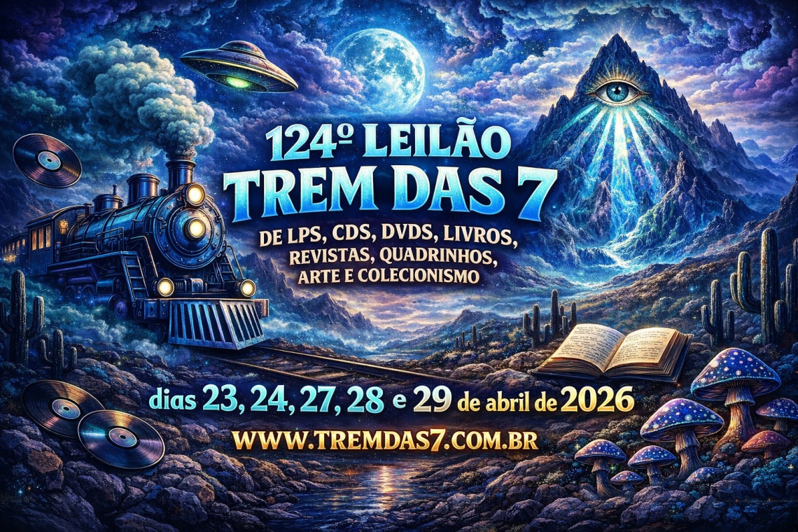 124ª LEILÃO TREM DAS 7 DE DISCOS DE VINIL,  LIVROS, REVISTAS, QUADRINHOS, ARTE E COLECIONISMO