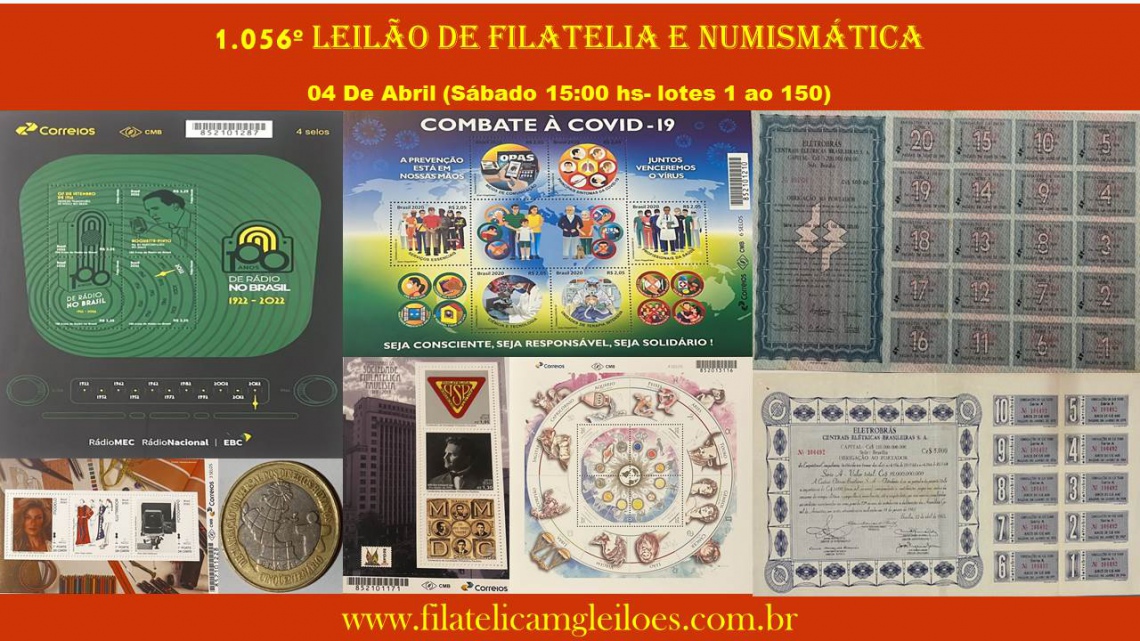 1.056º Leilão de Filatelia e Numismática
