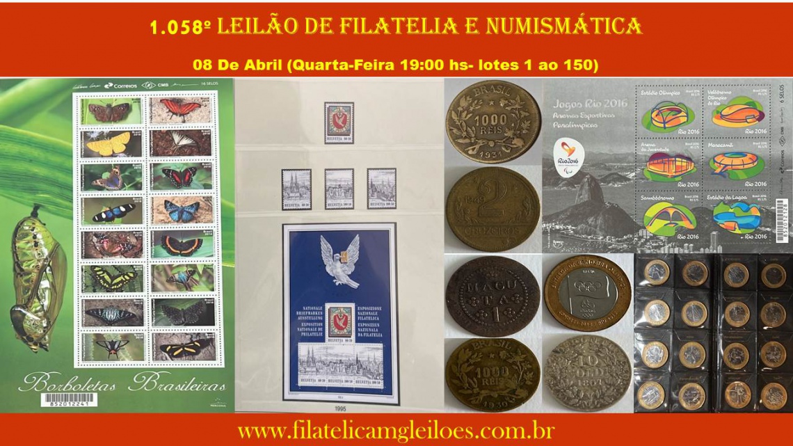 1.058º Leilão de Filatelia e Numismática