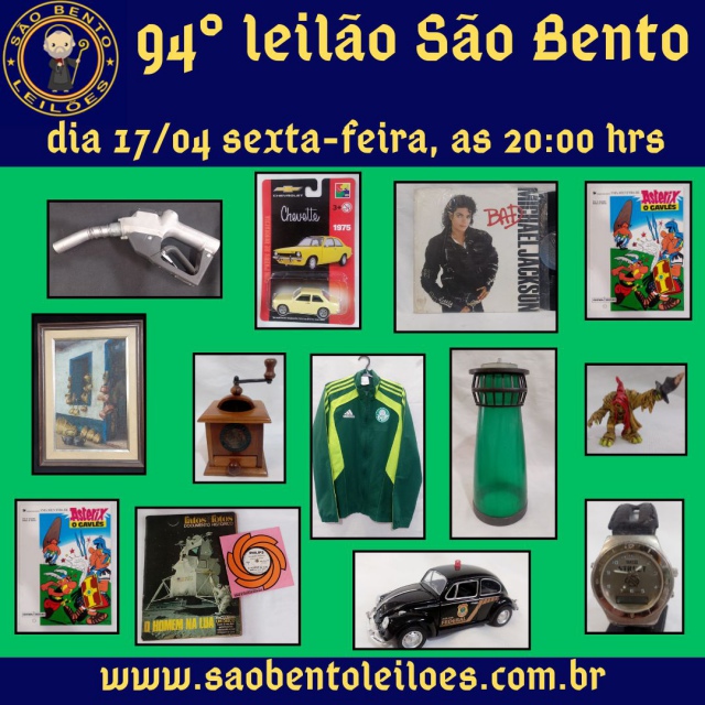 94º leilão SÃO BENTO! colecionismo, antiguidades, arte e muito mais!