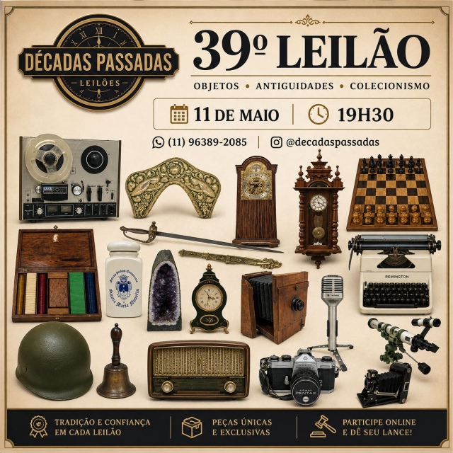 39º Leilão de Objetos, Antiguidades e Colecionismo