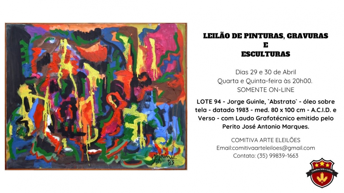 LEILÃO DE ABRIL - PINTURAS, GRAVURAS E ESCULTURAS