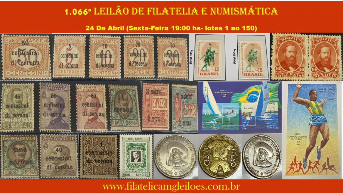 1.066º Leilão de Filatelia e Numismática