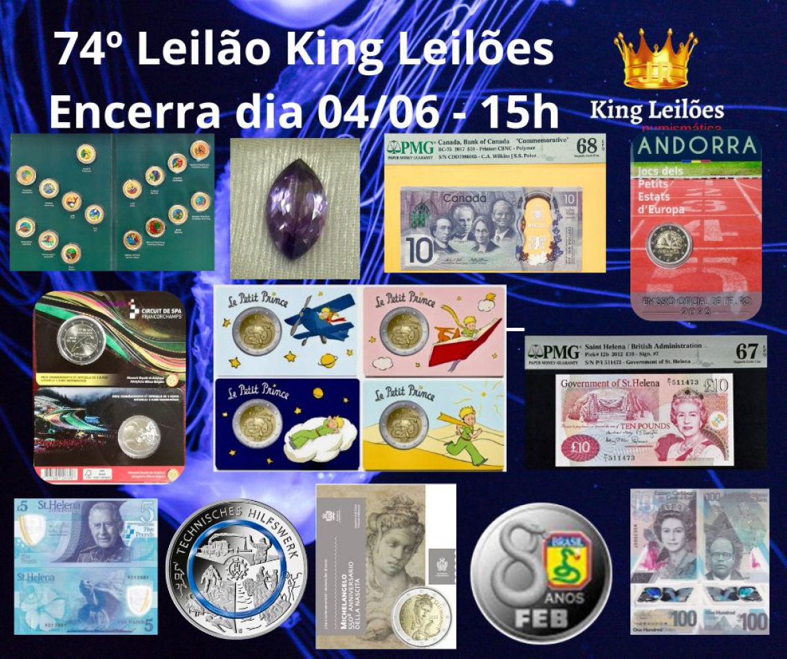 74º LEILÃO KING LEILÕES DE NUMISMÁTICA, MULTICOLECIONISMO E ANTIGUIDADE