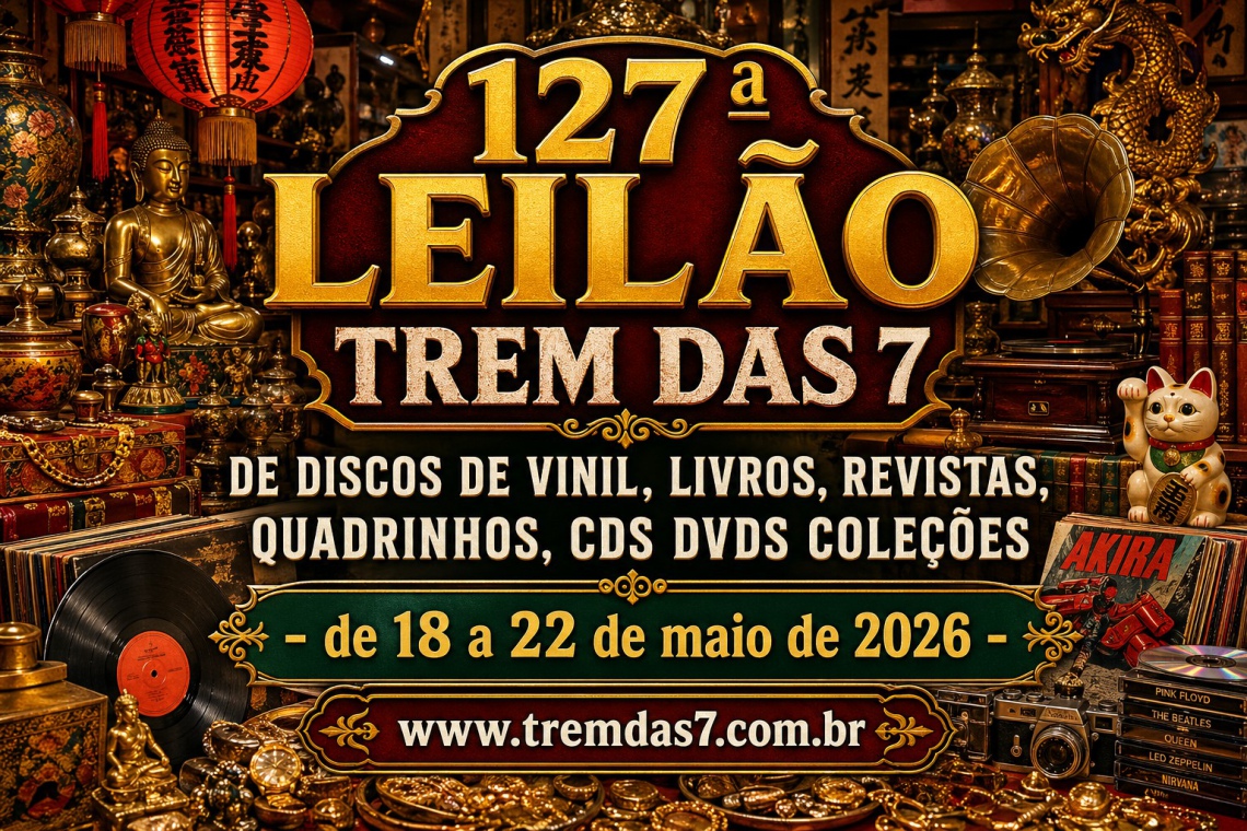 127 ª LEILÃO TREM DAS 7 DE DISCOS DE VINIL, LIVROS, REVISTAS, QUADRINHOS, CDS DVDS COLEÇÕES