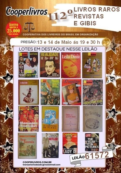 112º LEILÃO - LIVROS RAROS, REVISTAS E GIBIS