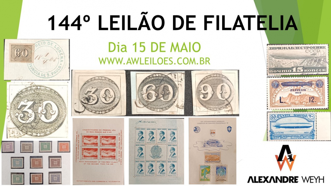 144º LEILÃO FILATELIA  -  AWLEILÕES