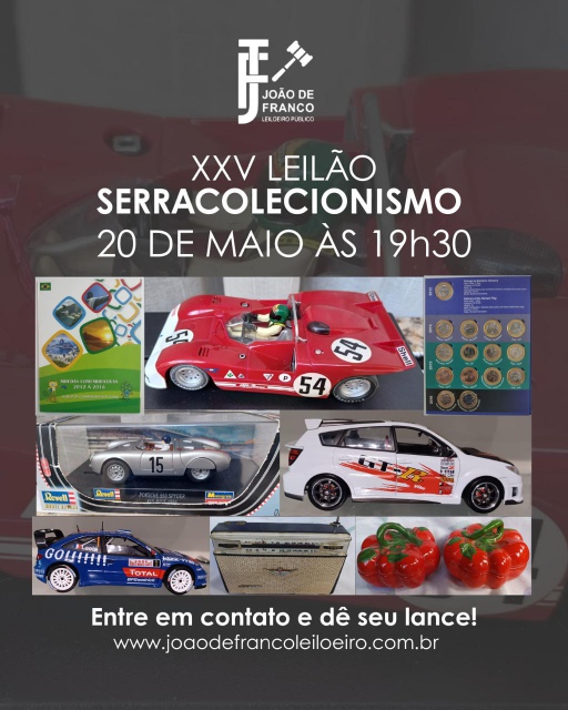 XXV LEILÃO SERRACOLECIONISMO - Maisto, Burago, Matchbox, Moedas, Porcelana, AutoArt