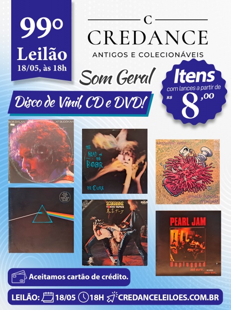 99º  LEILÃO CREDANCE - SOM GERAL - VINIL, CD E DVD.