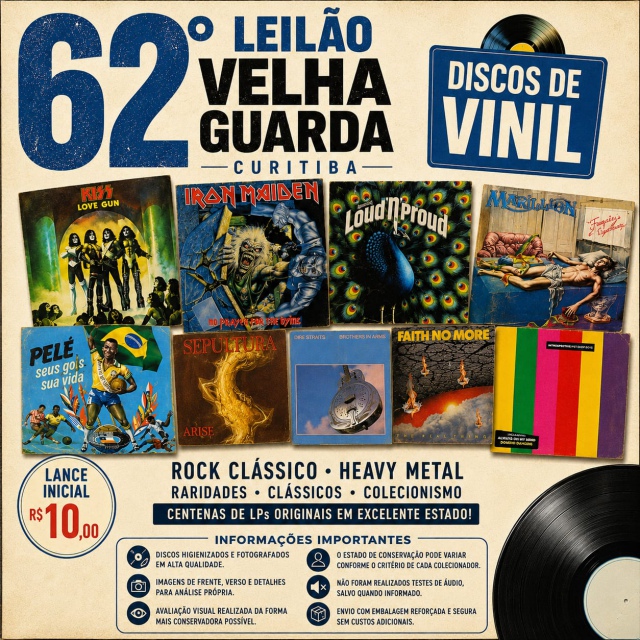 62 LEILÃO VELHA GUARDA CURITIBA - DISCOS DE VINIL - CLÁSSICOS DO ROCK
