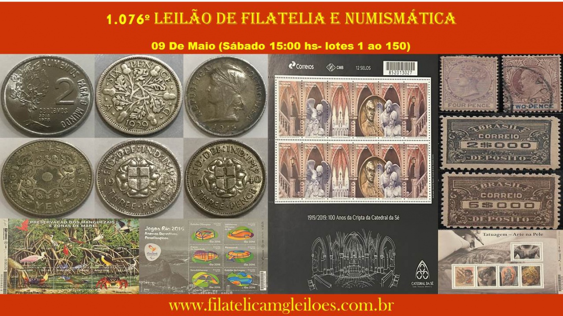 1.076º Leilão de Filatelia e Numismática