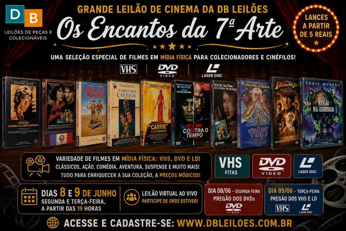 Grande Leilão de Cinema DB Leilões - VHS, DVD e LD: OS ENCANTOS DA SÉTIMA ARTE