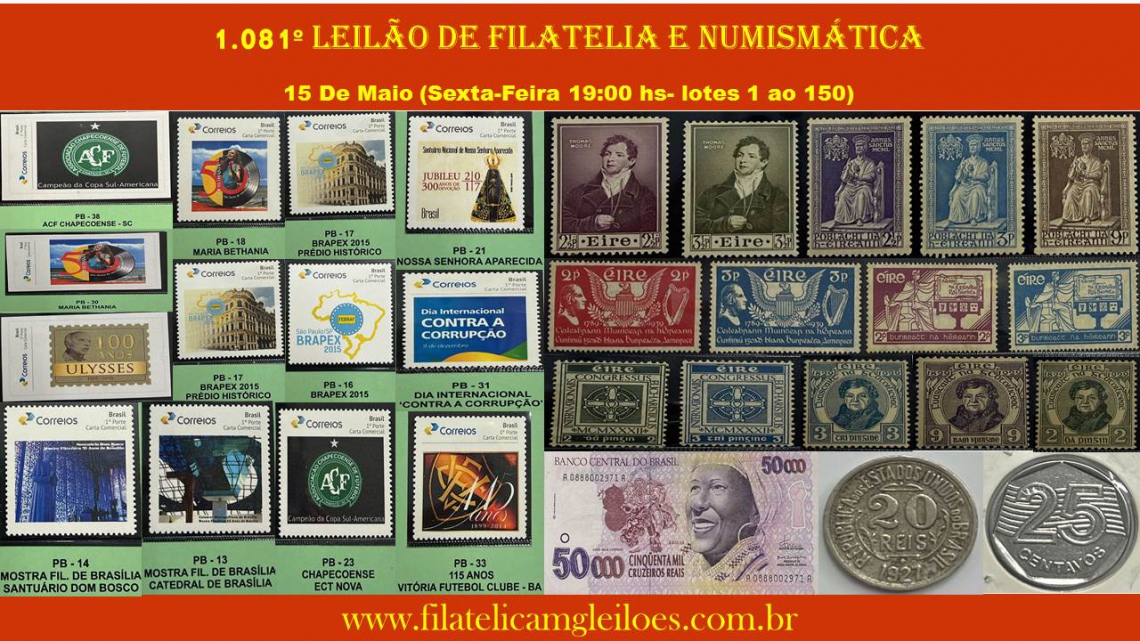 1.081º Leilão de Filatelia e Numismática