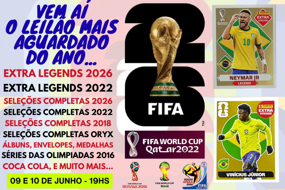 105º LEILÃO MASTER - ESPECIAL COPA DO MUNDO 2026 A 2010
