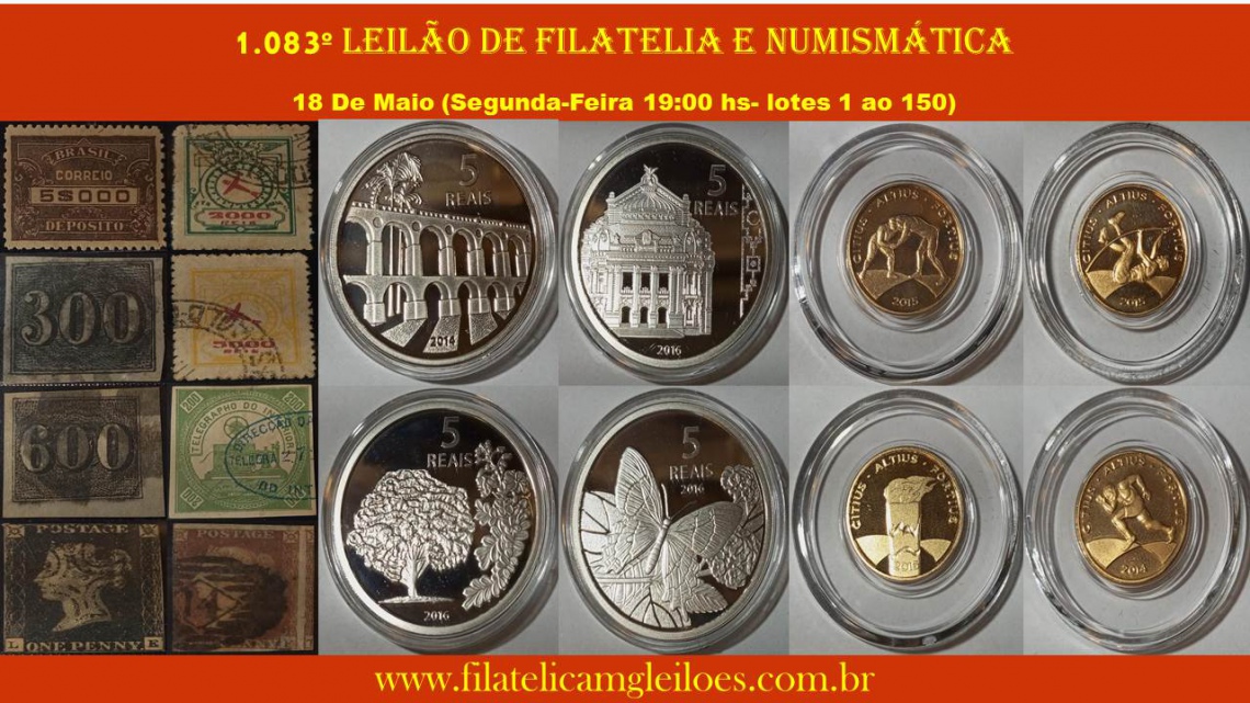1.083º Leilão de Filatelia e Numismática