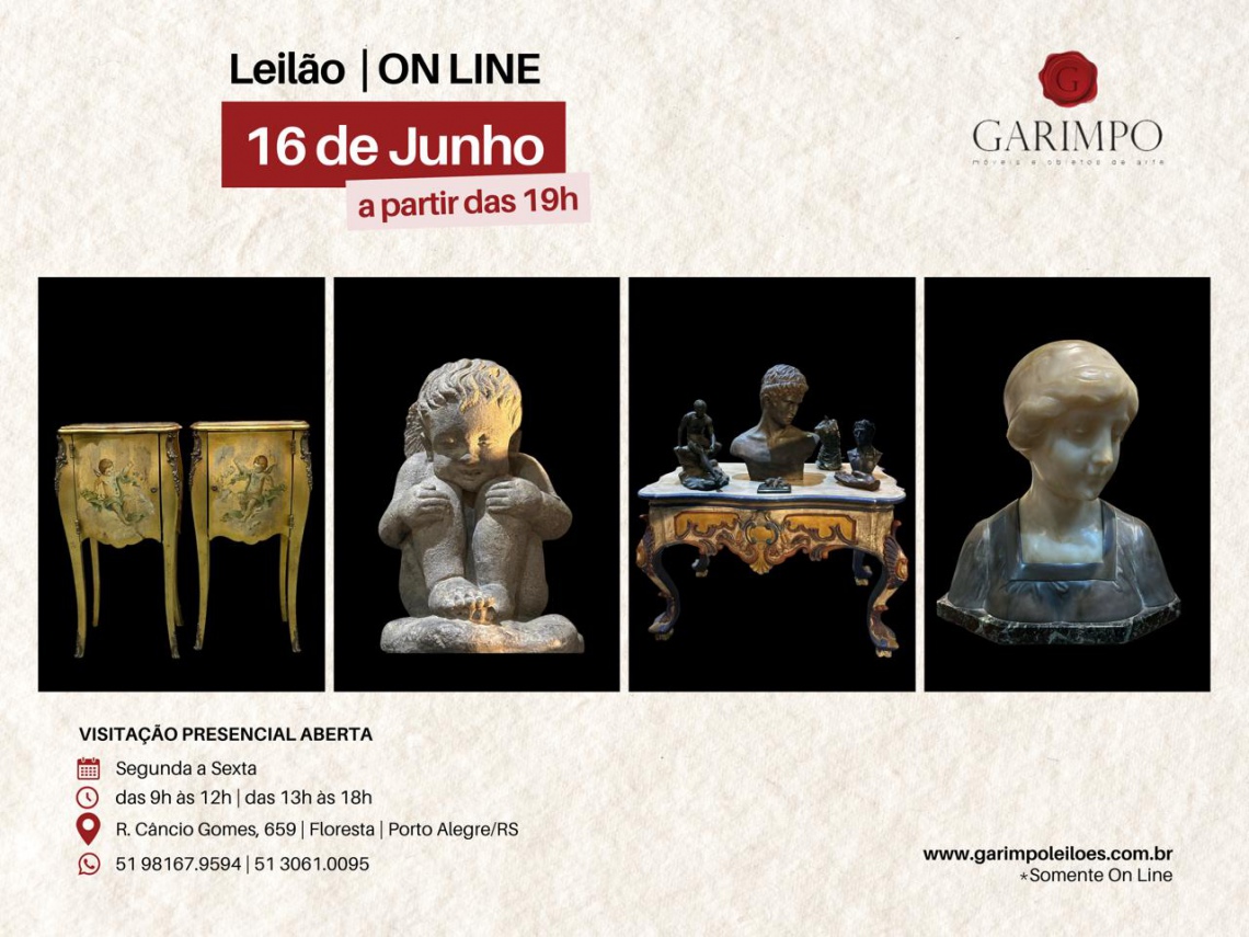 LEILÃO DE ARTE E ANTIGUIDADES - 16 de junho 2026 - Porto Alegre (RS)