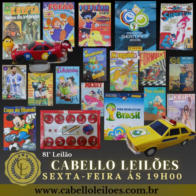 81º Leilão de Brinquedos, Gibis, Antiguidades, Discos, Numismática, Livros, Coleções e Curiosidades