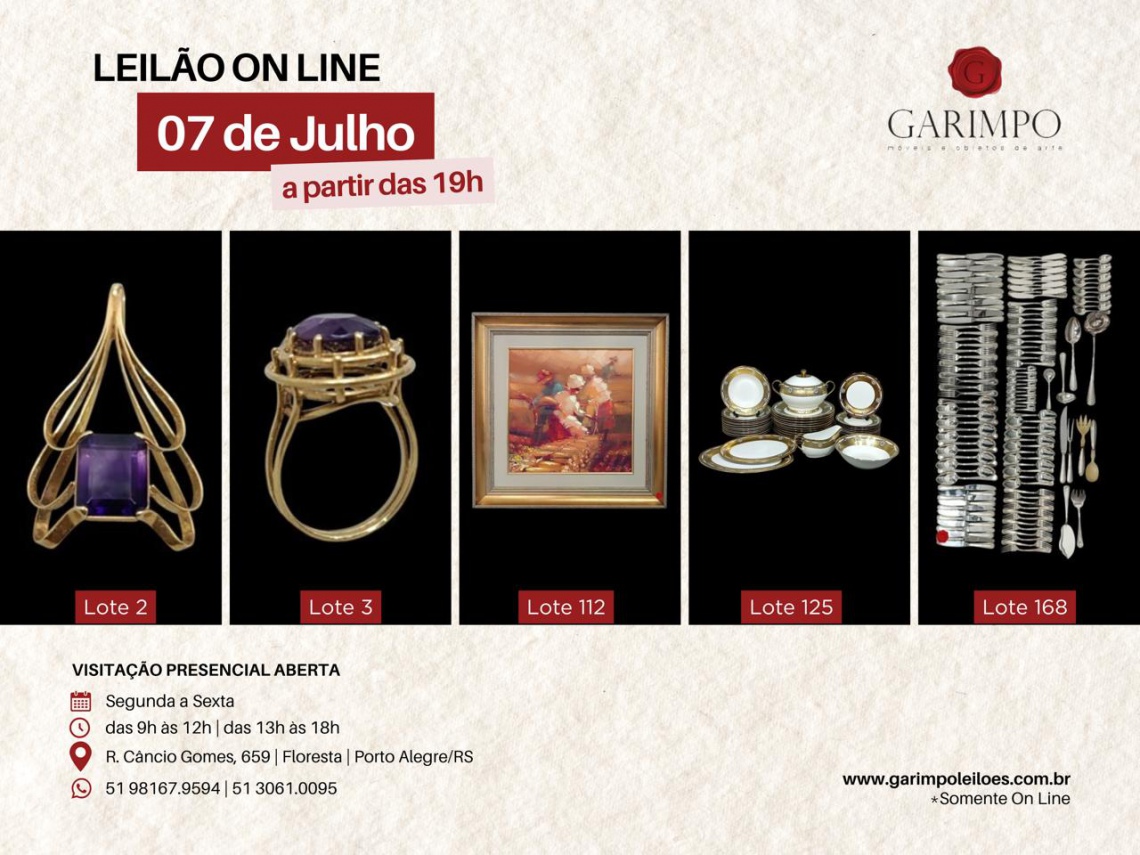 LEILÃO DE ARTE E ANTIGUIDADES - 07 de julho de 2026 - Porto Alegre