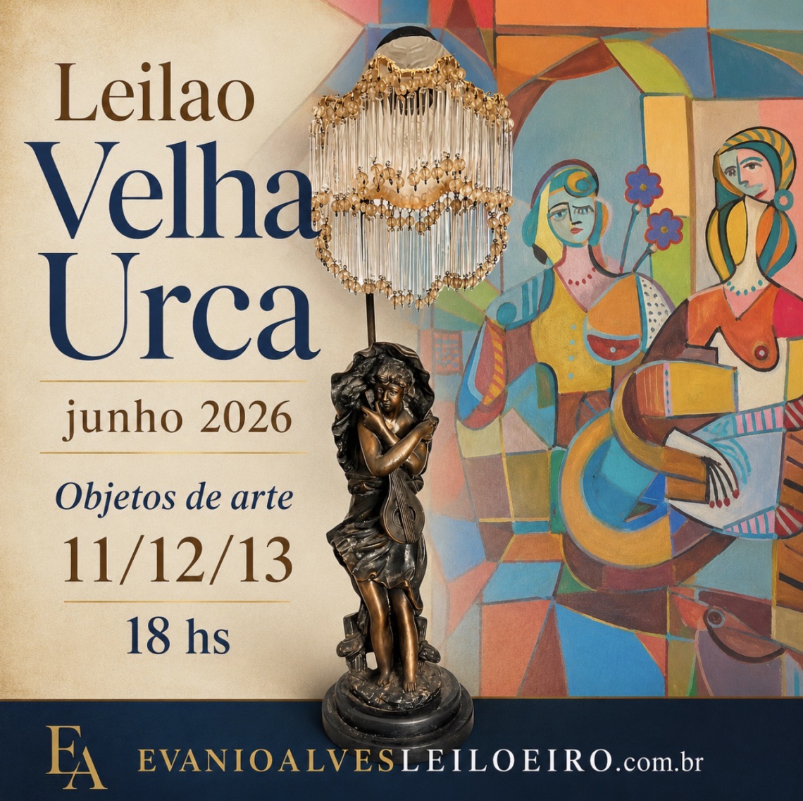 LEILÃO VELHA URCA, OBJETOS DE ARTE, JUNHO 2026
