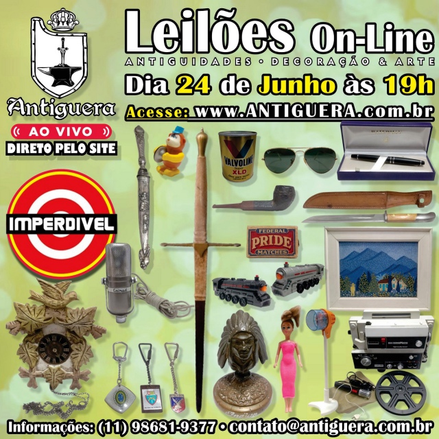 LEILÃO ANTIGUIDADES, COLECIONISMO, DESIGN, DECORAÇÃO & ARTE | 25/06/2026 | 19H