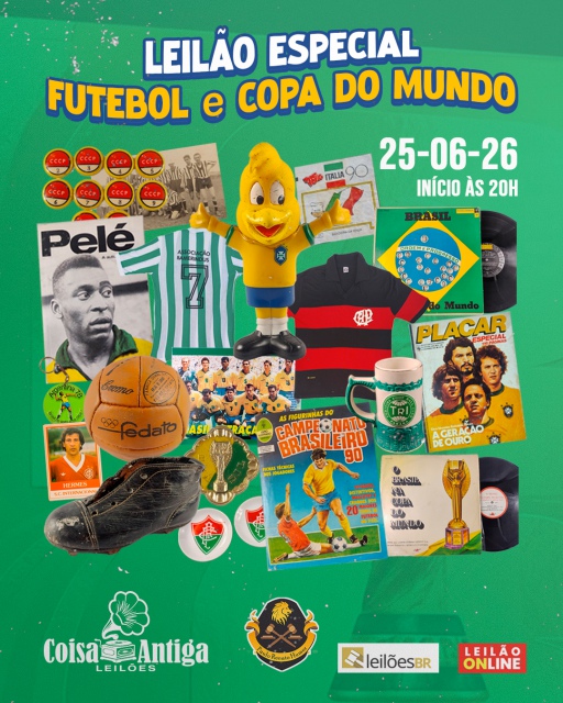 Leilão Especial - Futebol e Copa do Mundo - Discos de vinil, Álbuns e colecionismo