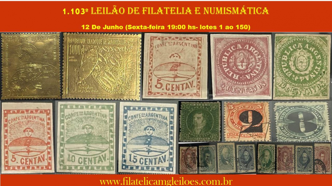 1.103 º Leilão de Filatelia e Numismática