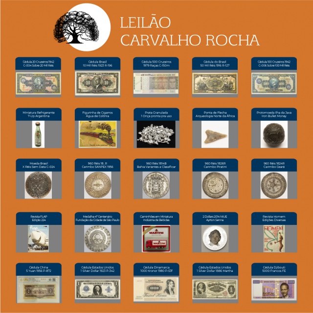 Leilão Carvalho Rocha - Numismática, Colecionismo e Livros