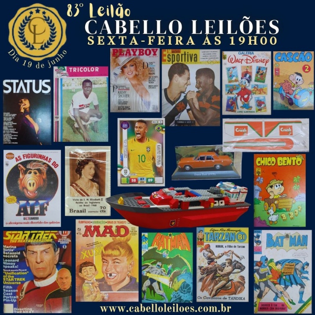 83º Leilão de Brinquedos, Gibis, Antiguidades, Discos, Numismática, Livros, Coleções e Curiosidades