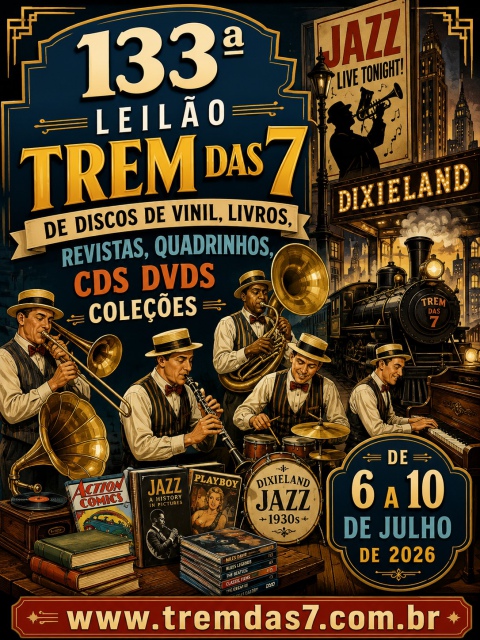 133 ª LEILÃO TREM DAS 7 DE DISCOS DE VINIL, LIVROS, REVISTAS, QUADRINHOS, CDS DVDS COLEÇÕES