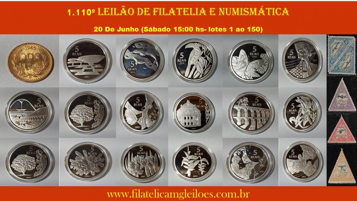 1.110º Leilão de Filatelia e Numismática